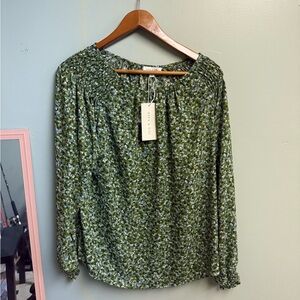 Green Floral Blouse by Zara